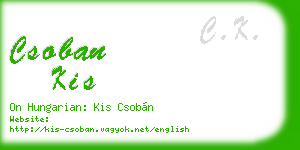 csoban kis business card